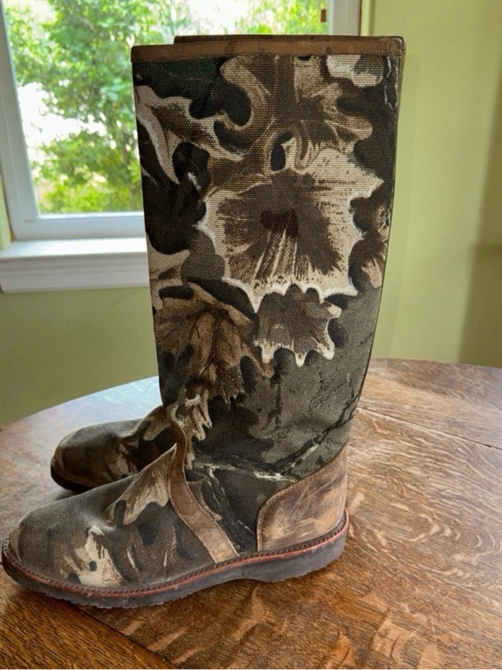 Chippewa Snake Boots Mens 11 D Camo Pull-On Hunting Made USA 17”  style 25101